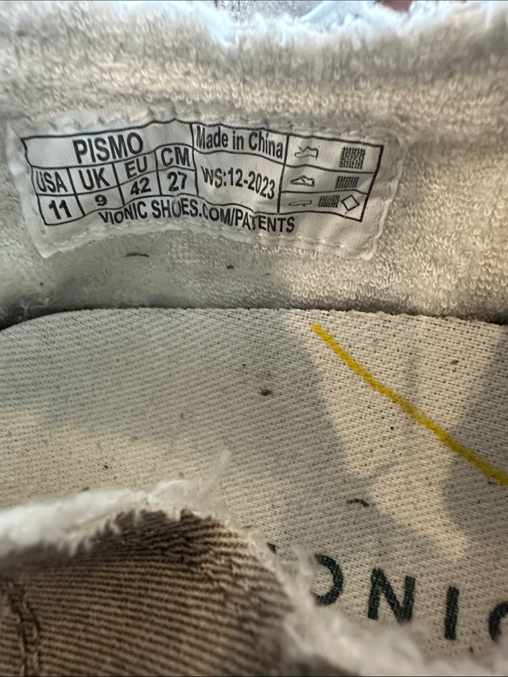 Vionic Beach Casual Canvas Sneakers in Khaki - Picture 3 of 4